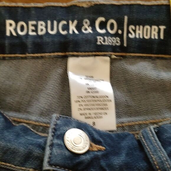 Roebuck & Co dark denim jean rough hem short shorts Sz 8 NWT Mid Rise - Picture 5 of 5